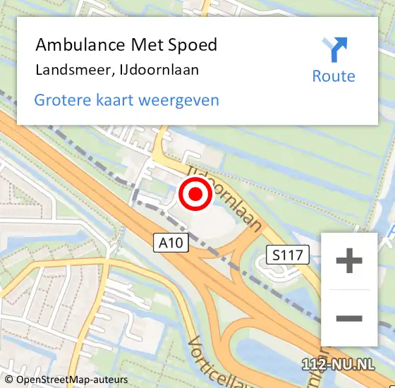 Locatie op kaart van de 112 melding: Ambulance Met Spoed Naar Landsmeer, IJdoornlaan op 25 december 2021 14:31