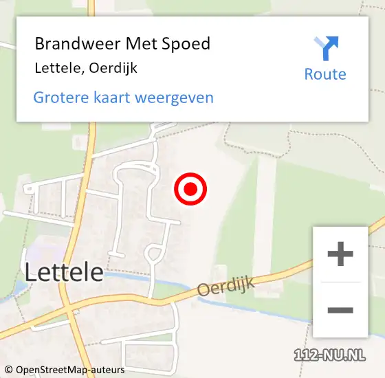 Locatie op kaart van de 112 melding: Brandweer Met Spoed Naar Lettele, Oerdijk op 25 december 2021 14:56