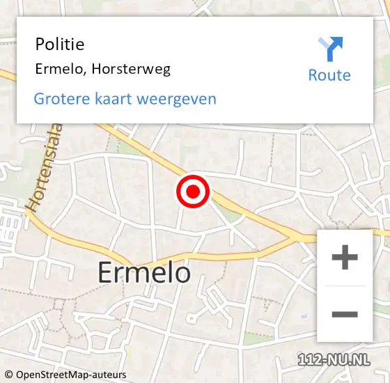 Locatie op kaart van de 112 melding: Politie Ermelo, Horsterweg op 25 december 2021 15:53