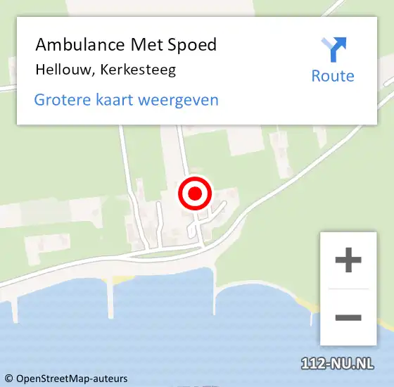 Locatie op kaart van de 112 melding: Ambulance Met Spoed Naar Hellouw, Kerkesteeg op 25 december 2021 16:38