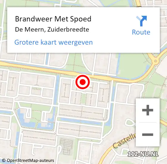 Locatie op kaart van de 112 melding: Brandweer Met Spoed Naar De Meern, Zuiderbreedte op 25 december 2021 17:28