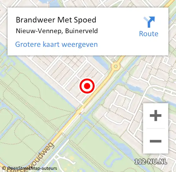 Locatie op kaart van de 112 melding: Brandweer Met Spoed Naar Nieuw-Vennep, Buinerveld op 25 december 2021 17:50