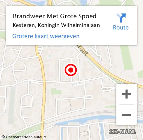 Locatie op kaart van de 112 melding: Brandweer Met Grote Spoed Naar Kesteren, Koningin Wilhelminalaan op 25 december 2021 18:04