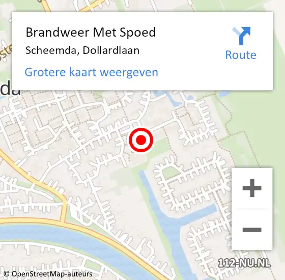 Locatie op kaart van de 112 melding: Brandweer Met Spoed Naar Scheemda, Dollardlaan op 25 december 2021 18:30