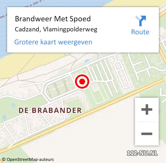Locatie op kaart van de 112 melding: Brandweer Met Spoed Naar Cadzand, Vlamingpolderweg op 25 december 2021 19:29