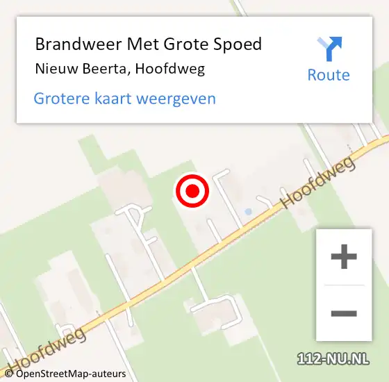 Locatie op kaart van de 112 melding: Brandweer Met Grote Spoed Naar Nieuw Beerta, Hoofdweg op 25 december 2021 19:37