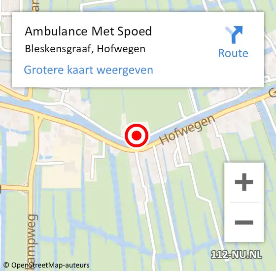 Locatie op kaart van de 112 melding: Ambulance Met Spoed Naar Bleskensgraaf, Hofwegen op 25 december 2021 19:47
