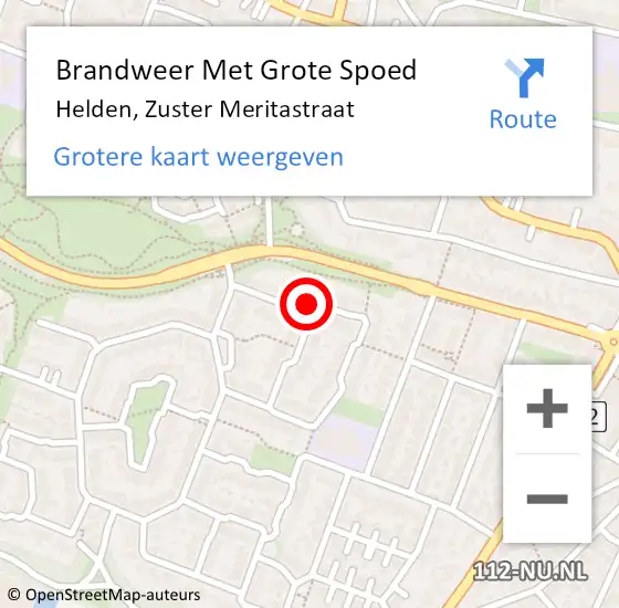 Locatie op kaart van de 112 melding: Brandweer Met Grote Spoed Naar Helden, Zuster Meritastraat op 25 december 2021 20:50