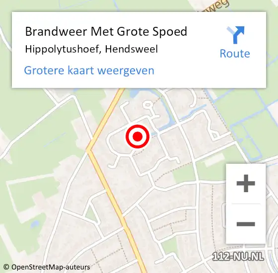 Locatie op kaart van de 112 melding: Brandweer Met Grote Spoed Naar Hippolytushoef, Hendsweel op 25 december 2021 21:25