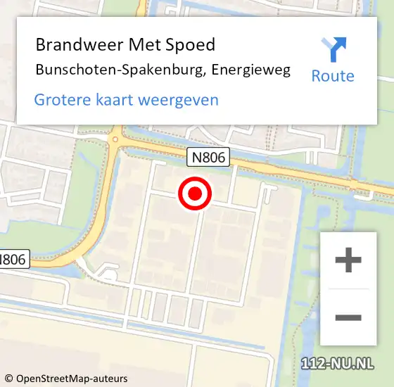 Locatie op kaart van de 112 melding: Brandweer Met Spoed Naar Bunschoten-Spakenburg, Energieweg op 25 december 2021 21:36