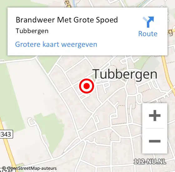 Locatie op kaart van de 112 melding: Brandweer Met Grote Spoed Naar Tubbergen op 25 december 2021 21:58