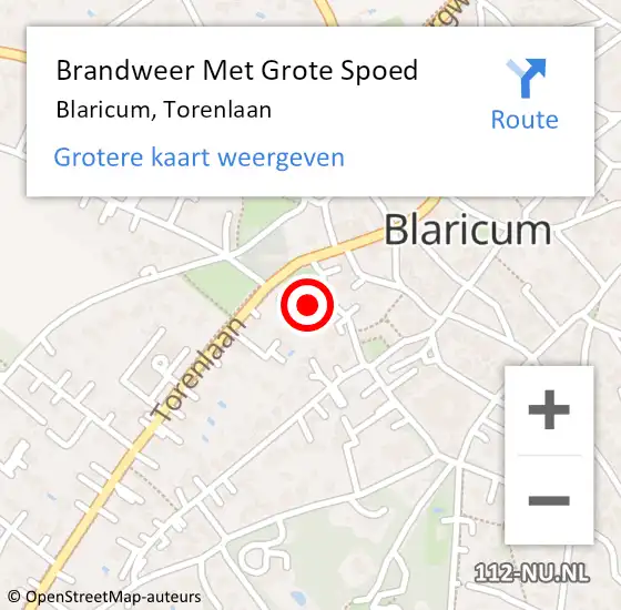 Locatie op kaart van de 112 melding: Brandweer Met Grote Spoed Naar Blaricum, Torenlaan op 25 december 2021 22:00