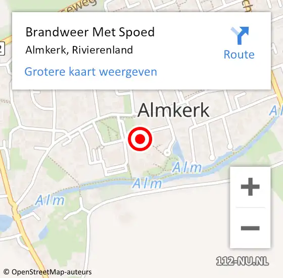 Locatie op kaart van de 112 melding: Brandweer Met Spoed Naar Almkerk, Rivierenland op 25 december 2021 22:00