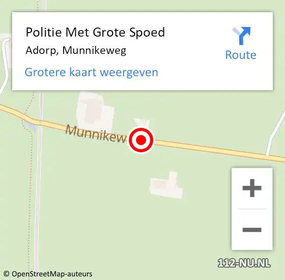 Locatie op kaart van de 112 melding: Politie Met Grote Spoed Naar Adorp, Munnikeweg op 25 december 2021 22:21