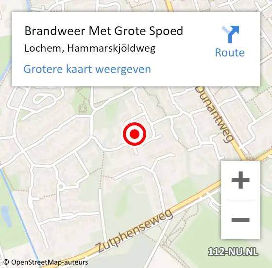 Locatie op kaart van de 112 melding: Brandweer Met Grote Spoed Naar Lochem, Hammarskjöldweg op 25 december 2021 22:31