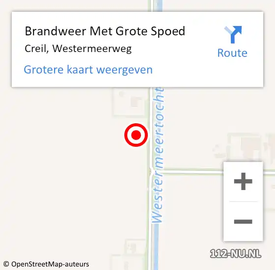 Locatie op kaart van de 112 melding: Brandweer Met Grote Spoed Naar Creil, Westermeerweg op 25 december 2021 22:46