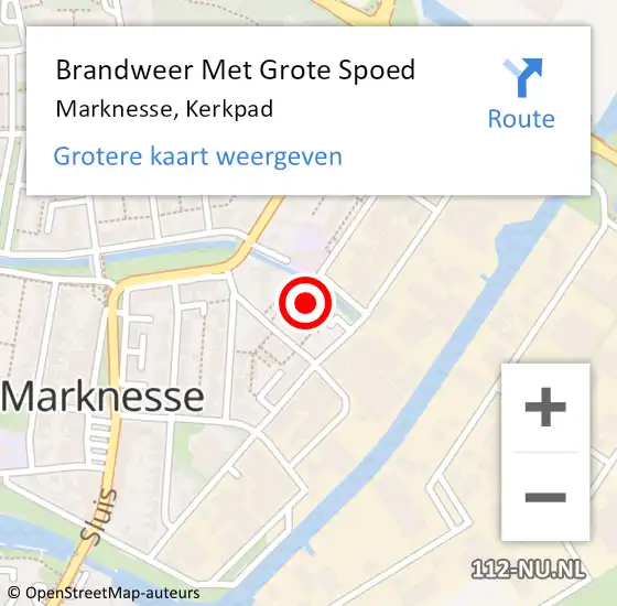 Locatie op kaart van de 112 melding: Brandweer Met Grote Spoed Naar Marknesse, Kerkpad op 25 december 2021 23:13