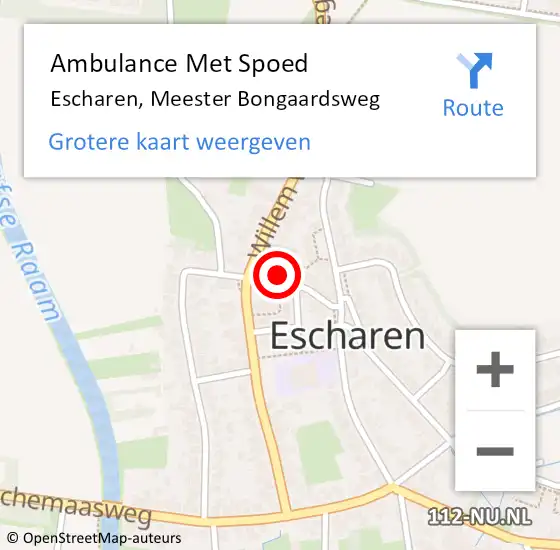 Locatie op kaart van de 112 melding: Ambulance Met Spoed Naar Escharen, Meester Bongaardsweg op 25 december 2021 23:21