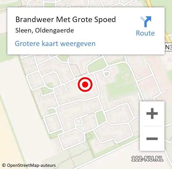 Locatie op kaart van de 112 melding: Brandweer Met Grote Spoed Naar Sleen, Oldengaerde op 25 december 2021 23:57