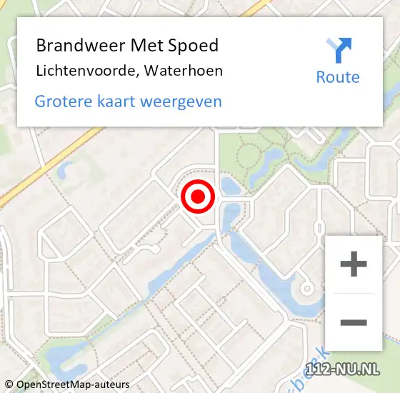 Locatie op kaart van de 112 melding: Brandweer Met Spoed Naar Lichtenvoorde, Waterhoen op 26 december 2021 00:00