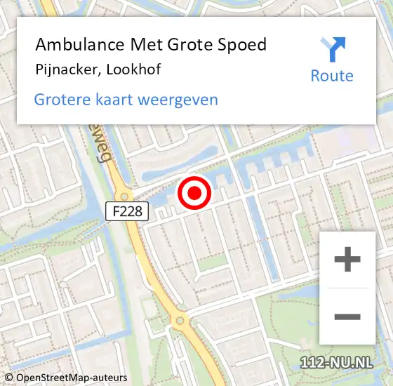 Locatie op kaart van de 112 melding: Ambulance Met Grote Spoed Naar Pijnacker, Lookhof op 26 december 2021 01:36