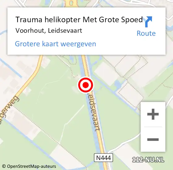 Locatie op kaart van de 112 melding: Trauma helikopter Met Grote Spoed Naar Voorhout, Leidsevaart op 26 december 2021 01:38