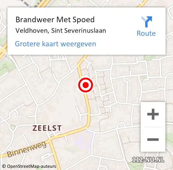 Locatie op kaart van de 112 melding: Brandweer Met Spoed Naar Veldhoven, Sint Severinuslaan op 26 december 2021 02:09