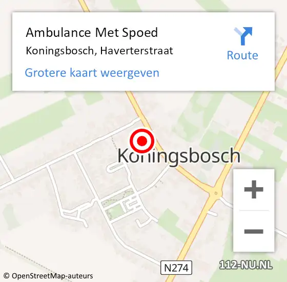 Locatie op kaart van de 112 melding: Ambulance Met Spoed Naar Koningsbosch, Haverterstraat op 3 juli 2014 11:58