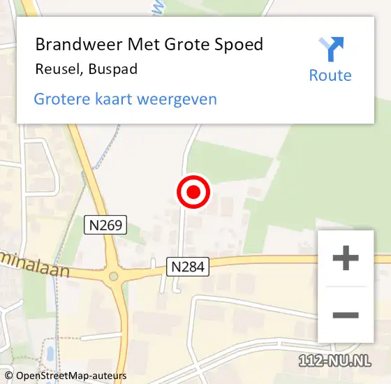 Locatie op kaart van de 112 melding: Brandweer Met Grote Spoed Naar Reusel, Buspad op 26 december 2021 03:23