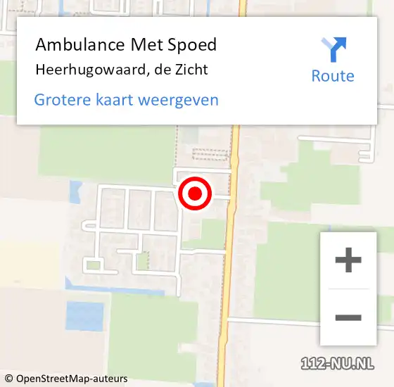 Locatie op kaart van de 112 melding: Ambulance Met Spoed Naar Heerhugowaard, de Zicht op 26 december 2021 04:12