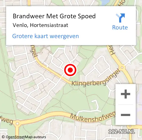 Locatie op kaart van de 112 melding: Brandweer Met Grote Spoed Naar Venlo, Hortensiastraat op 26 december 2021 05:10