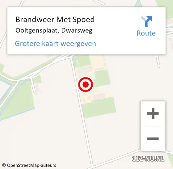 Locatie op kaart van de 112 melding: Brandweer Met Spoed Naar Ooltgensplaat, Dwarsweg op 26 december 2021 05:36