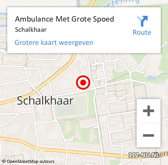 Locatie op kaart van de 112 melding: Ambulance Met Grote Spoed Naar Schalkhaar op 26 december 2021 05:39