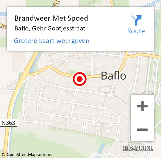 Locatie op kaart van de 112 melding: Brandweer Met Spoed Naar Baflo, Gebr Gootjesstraat op 26 december 2021 08:37