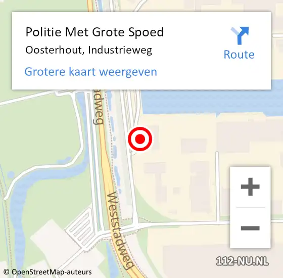 Locatie op kaart van de 112 melding: Politie Met Grote Spoed Naar Oosterhout, Industrieweg op 26 december 2021 09:04