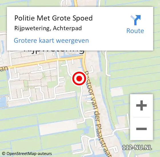 Locatie op kaart van de 112 melding: Politie Met Grote Spoed Naar Rijpwetering, Achterpad op 26 december 2021 10:10