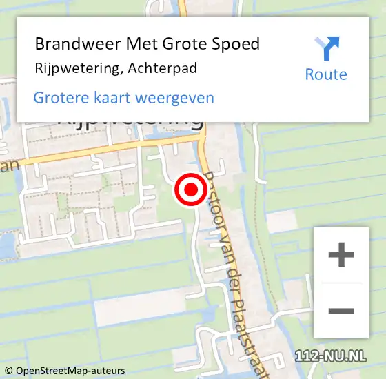 Locatie op kaart van de 112 melding: Brandweer Met Grote Spoed Naar Rijpwetering, Achterpad op 26 december 2021 10:10