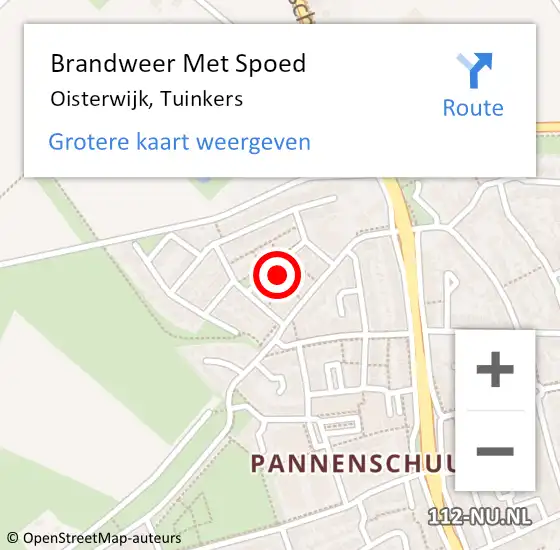 Locatie op kaart van de 112 melding: Brandweer Met Spoed Naar Oisterwijk, Tuinkers op 26 december 2021 10:25