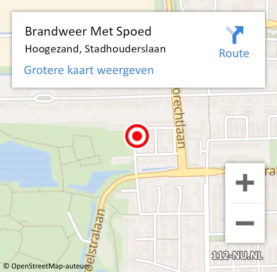 Locatie op kaart van de 112 melding: Brandweer Met Spoed Naar Hoogezand, Stadhouderslaan op 26 december 2021 10:53