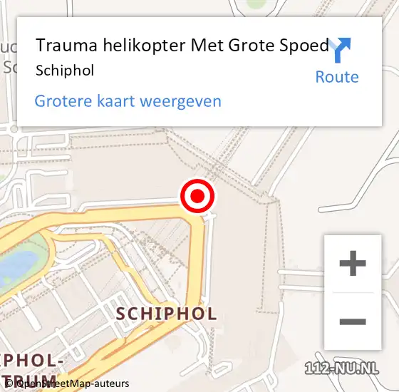 Locatie op kaart van de 112 melding: Trauma helikopter Met Grote Spoed Naar Schiphol op 26 december 2021 11:49