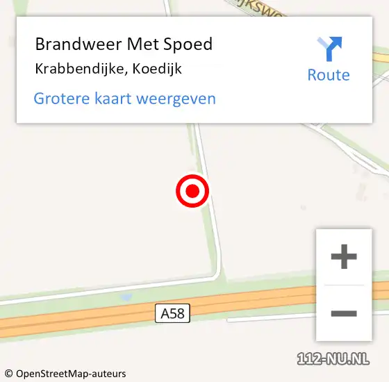 Locatie op kaart van de 112 melding: Brandweer Met Spoed Naar Krabbendijke, Koedijk op 26 december 2021 12:33