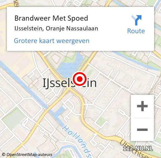 Locatie op kaart van de 112 melding: Brandweer Met Spoed Naar IJsselstein, Oranje Nassaulaan op 26 december 2021 13:14