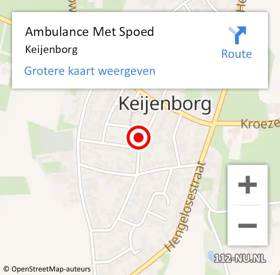 Locatie op kaart van de 112 melding: Ambulance Met Spoed Naar Keijenborg op 26 december 2021 13:47