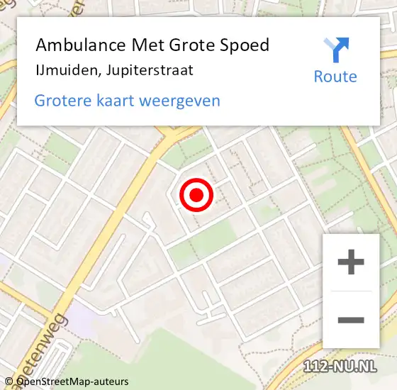 Locatie op kaart van de 112 melding: Ambulance Met Grote Spoed Naar IJmuiden, Jupiterstraat op 26 december 2021 13:49