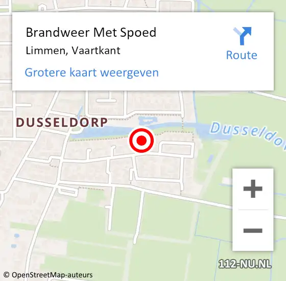 Locatie op kaart van de 112 melding: Brandweer Met Spoed Naar Limmen, Vaartkant op 26 december 2021 14:48