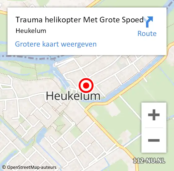 Locatie op kaart van de 112 melding: Trauma helikopter Met Grote Spoed Naar Heukelum op 26 december 2021 15:00