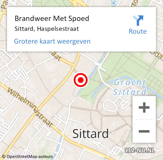 Locatie op kaart van de 112 melding: Brandweer Met Spoed Naar Sittard, Haspelsestraat op 26 december 2021 16:24