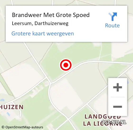 Locatie op kaart van de 112 melding: Brandweer Met Grote Spoed Naar Leersum, Darthuizerweg op 26 december 2021 16:53