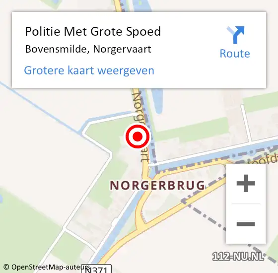 Locatie op kaart van de 112 melding: Politie Met Grote Spoed Naar Bovensmilde, Norgervaart op 26 december 2021 17:35