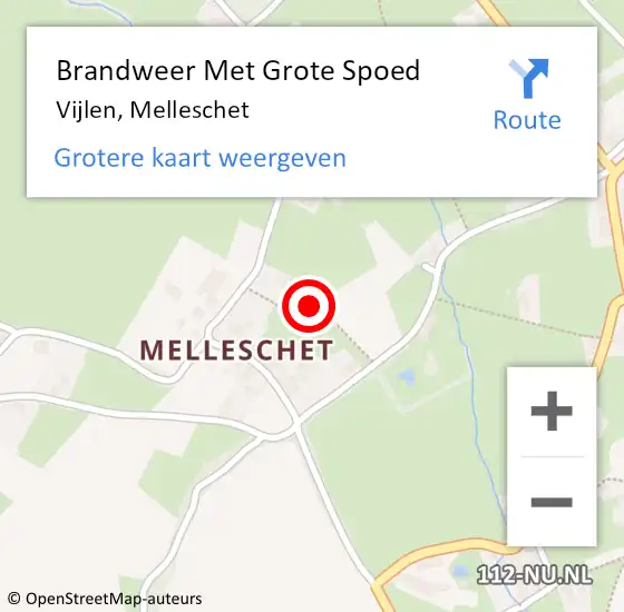 Locatie op kaart van de 112 melding: Brandweer Met Grote Spoed Naar Vijlen, Melleschet op 26 december 2021 18:08